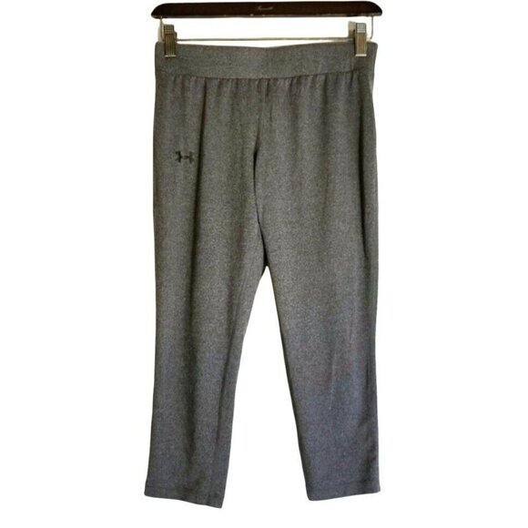 UNDER ARMOUR Women's Heat Gear Fitted Capri Stretch Crop Legging Grey Size Small - Picture 2 of 12